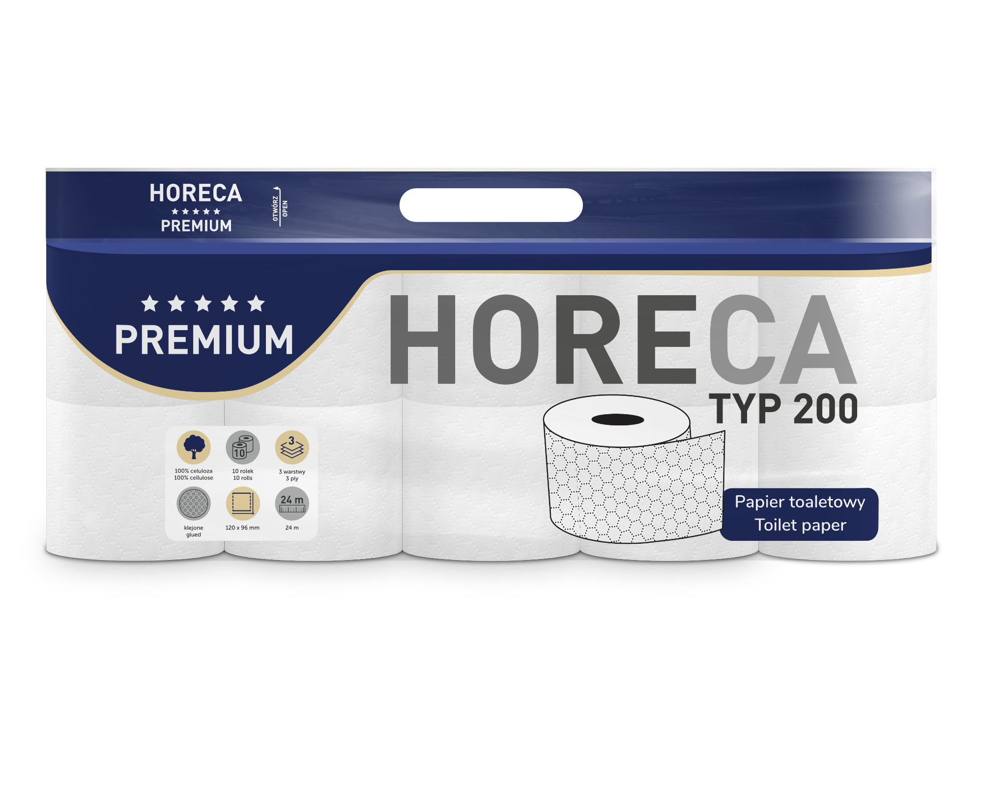 Toilet paper 10R HORECA PREMIUM type 200/15 24m 3ply